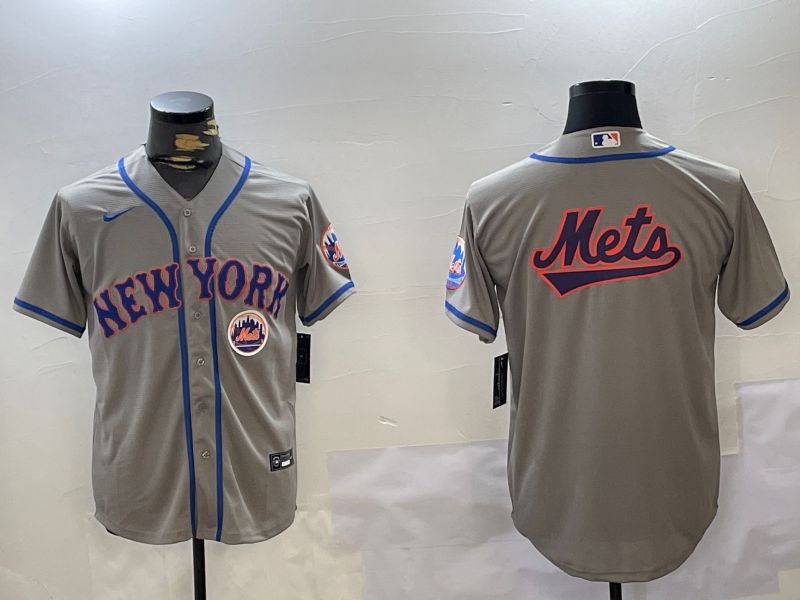 Men New York Mets Blank Grey Game 2024 Nike MLB Jersey style 12